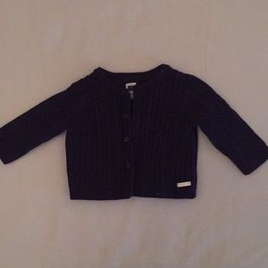 Fine cable knit baby boys sweater